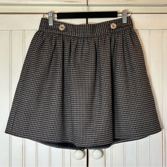 River Island Houndstooth Mini Skirt Sz 10 EUC - Picture 3 of 16